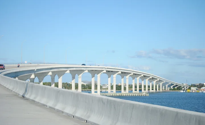 The Usina Bridge over the Tolomato River to Vilano Beach, St. Johns County, Florida