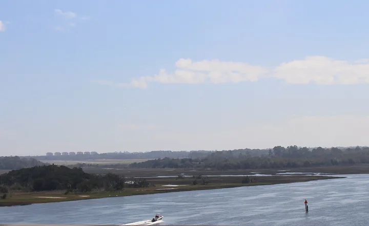 The Amelia River salt marsh from the SR 200 bridge between Yulee and Amelia Island