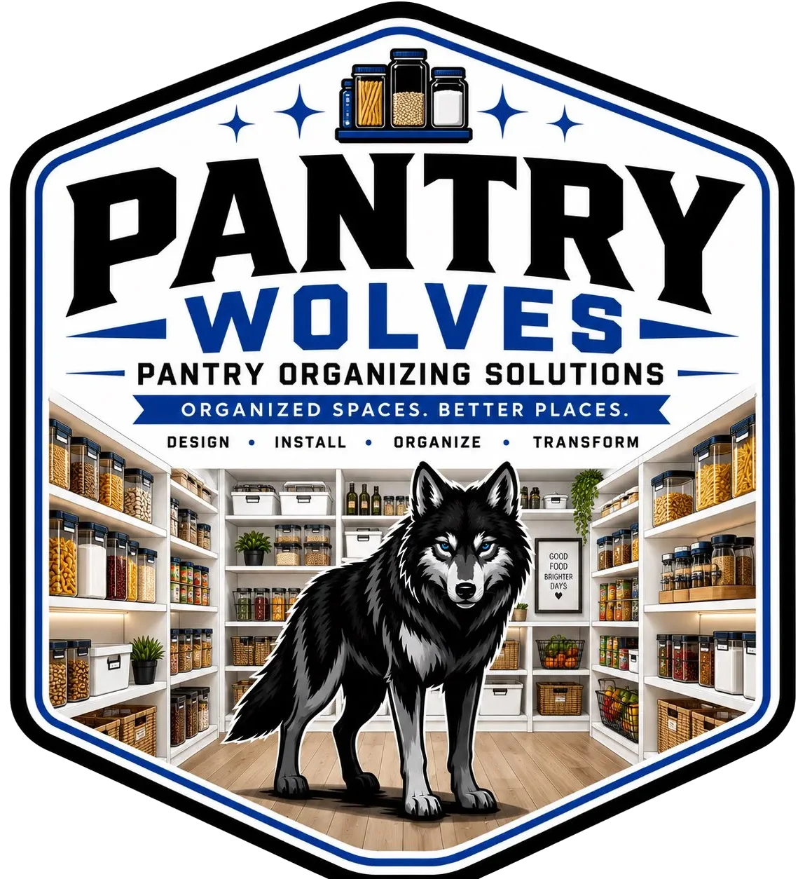 Pantry Wolves pantry organizing solutions by Garage Wolves featuring custom pantry shelving and organization.