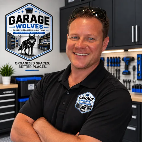 Derek, Head Project Manager at Garage Wolves, in a Garage Wolves polo